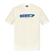 Emporio Armani EA7 T-shirt med logotyp Beige, Herr