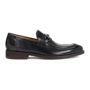 Kazar Herr eleganta svarta loafers med metalldekoration Black, Herr