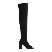 Kazar Peep toe musketörer i tyg Black, Dam