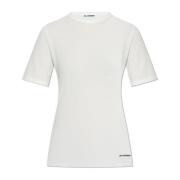 Jil Sander T-shirt med logotyp White, Dam