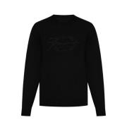 Givenchy Svart Ull Crew Neck Tröja Black, Herr