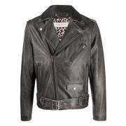 Golden Goose Distressed Bull Läderjacka Black, Herr