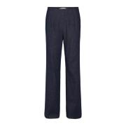 RUE de Femme Blå Denim Flare Byxor med Hög Midja Blue, Dam