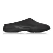 Prada Stiliga Slip-On Sandaler med Logotyp Black, Dam