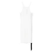 Rick Owens Vit bomullsklänning med racerback White, Dam