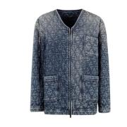 Golden Goose Vadderad jacka med hel dragkedja Denim Wash Blue, Dam