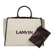 Lanvin Snygg Toteväska med Axelrem Beige, Herr