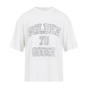 Golden Goose Vit T-shirt Snygg Design White, Dam