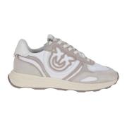 Pinko Vita Lädersneakers Modern Stil White, Dam