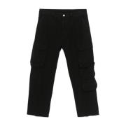 Nine In The Morning Svarta Cargo Jeans med knappstängning Black, Herr