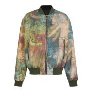 Balmain Reversibel bomberjacka med himmeltryck Multicolor, Herr