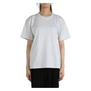 Alexander Wang Puff Logo Essential Tee med Bound Neck Gray, Dam