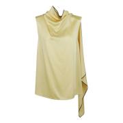 Stella McCartney Gul Satin Slips Topp och Byxor Beige, Dam