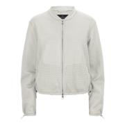 Milestone Scuba Jersey Blouson Jacka med Allover Motiv White, Dam