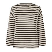 Masai Randig Blus Svart Stilren Klassisk Black, Dam