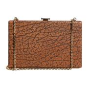 Dolce & Gabbana Guldram Mini Crossbody-väska med Korthållare Brown, Da...