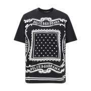 Dolce & Gabbana Ikonisk Monogram Bomull T-shirt Black, Herr