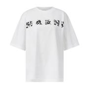 Marni Blommigt Logo Oversized T-shirt White, Dam