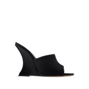 Paris Texas Svarta silkeskor med 9,5 cm klack Black, Dam