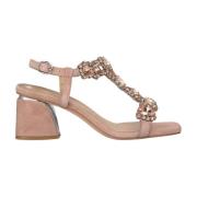 Alma EN Pena Klack sandal med Strassrem Pink, Dam