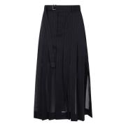 Sacai Twist Voile Kjol Black, Dam