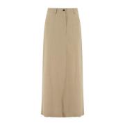 Antonelli Firenze Midi Kjol med Sidoslitsar Beige, Dam