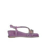 ALMA EN PENA Rhinestone Kilklack Sandaler Purple, Dam