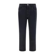 Givenchy Straight Denim Byxor med Läder Patch Black, Herr