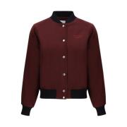 Maison Kitsuné Teddy Ulljacka med Tryckknappstängning Red, Dam