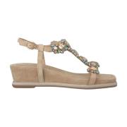 Alma EN Pena Rhinestone Kil Sandal Beige, Dam