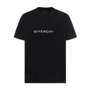 Givenchy Bomull Lättvikt Logo Print T-Shirt Black, Herr