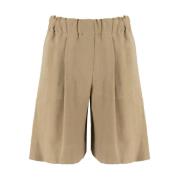 Antonelli Firenze Bred Linje Bermuda Shorts för Våren Beige, Dam