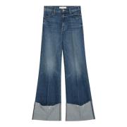 Mother Regular Fit Sneak Jeans Blue, Dam