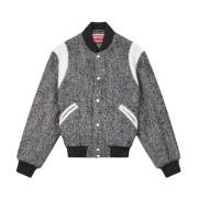 Kenzo Ull Varsity Jacka Svart Vit Black, Herr