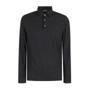 Zanone Klassisk Polo Shirt med Långa ärmar Black, Herr