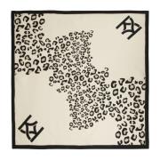 Kazar Sidenscarf med leopardtryck Beige, Dam