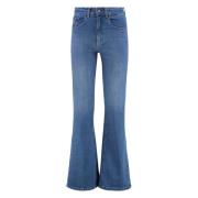 Lois Boot-cut jeans med logopatches Blue, Dam