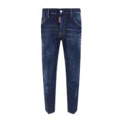 Dsquared2 Skater Jeans med Läderpatch Blue, Herr