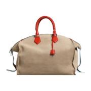 Dolce & Gabbana Beige Mocka Duffleväska med Silver Beige, Dam