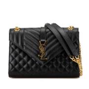 Yves Saint Laurent Vintage Pre-owned Laeder axelremsvskor Black, Dam