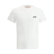 Valentino Ikoniskt Logotyp Bomull T-shirt för Män White, Herr