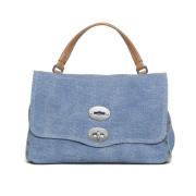 Zanellato Azzurra Handväska Postina Small Canvas Blue, Dam