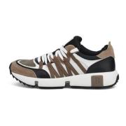 Boggi Milano Tekniskt tyg och läder sneakers Multicolor, Herr