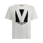 Valentino Ikoniskt Logotryck Bomull T-shirt White, Herr