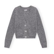 Ganni Mjuk Ull Cardigan Gray, Dam