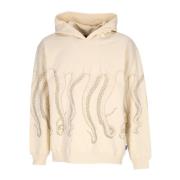 Octopus Outline Hoodie Lättvikts Sweatshirt Män Beige, Herr