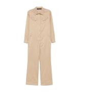 Federica Tosi Twill Suit Klänning med Beige Knappar Beige, Dam