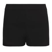 P.a.r.o.s.h. Stickade Elastiska Midjeshorts Black, Dam