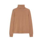 Max Mara Studio Tidlös Polo Stickat i Ull och Kashmir Beige, Dam