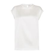 Brunello Cucinelli Vita Crew Neck T-shirts och Polos White, Dam